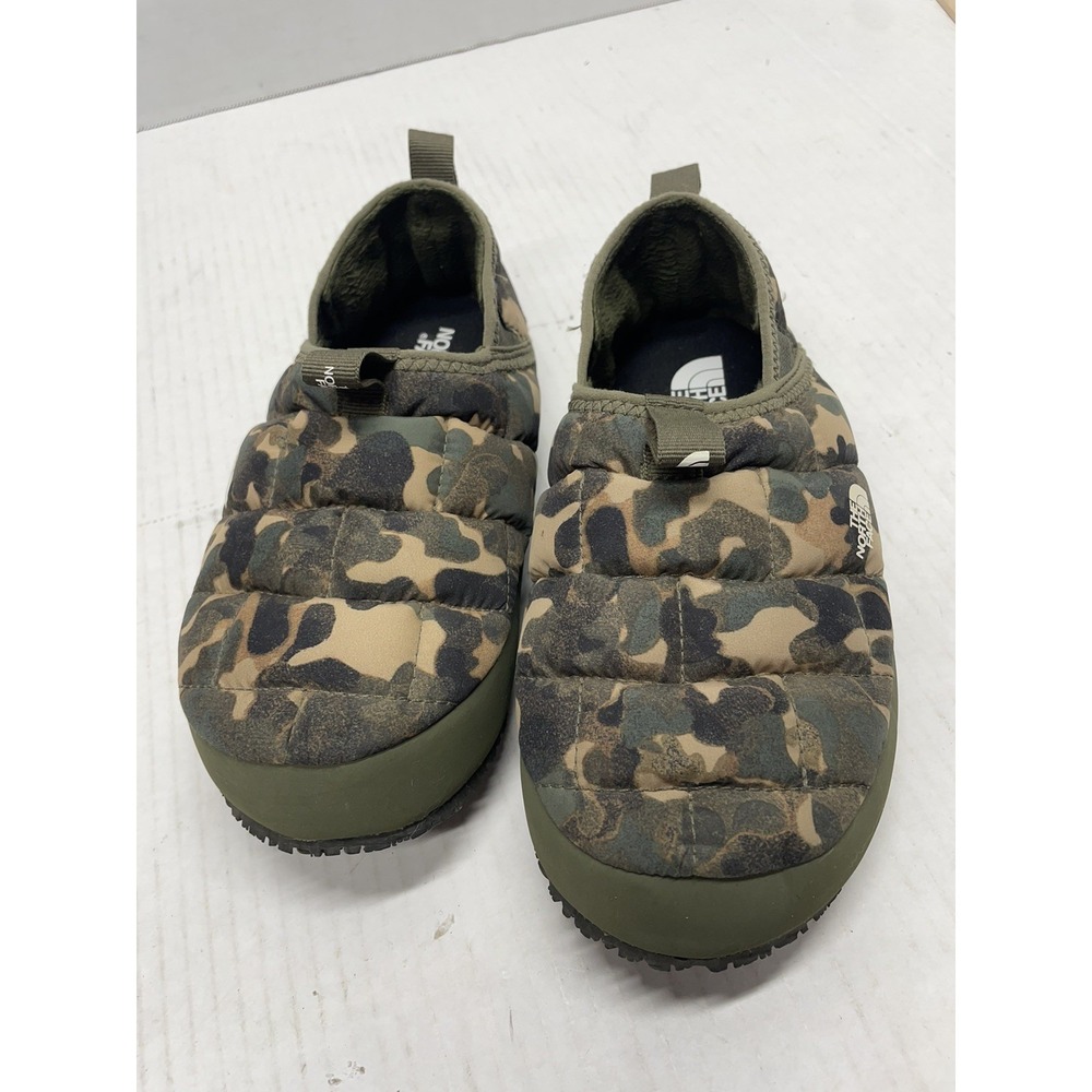 The North Face Kids Camouflage Green Slip-On Slippers